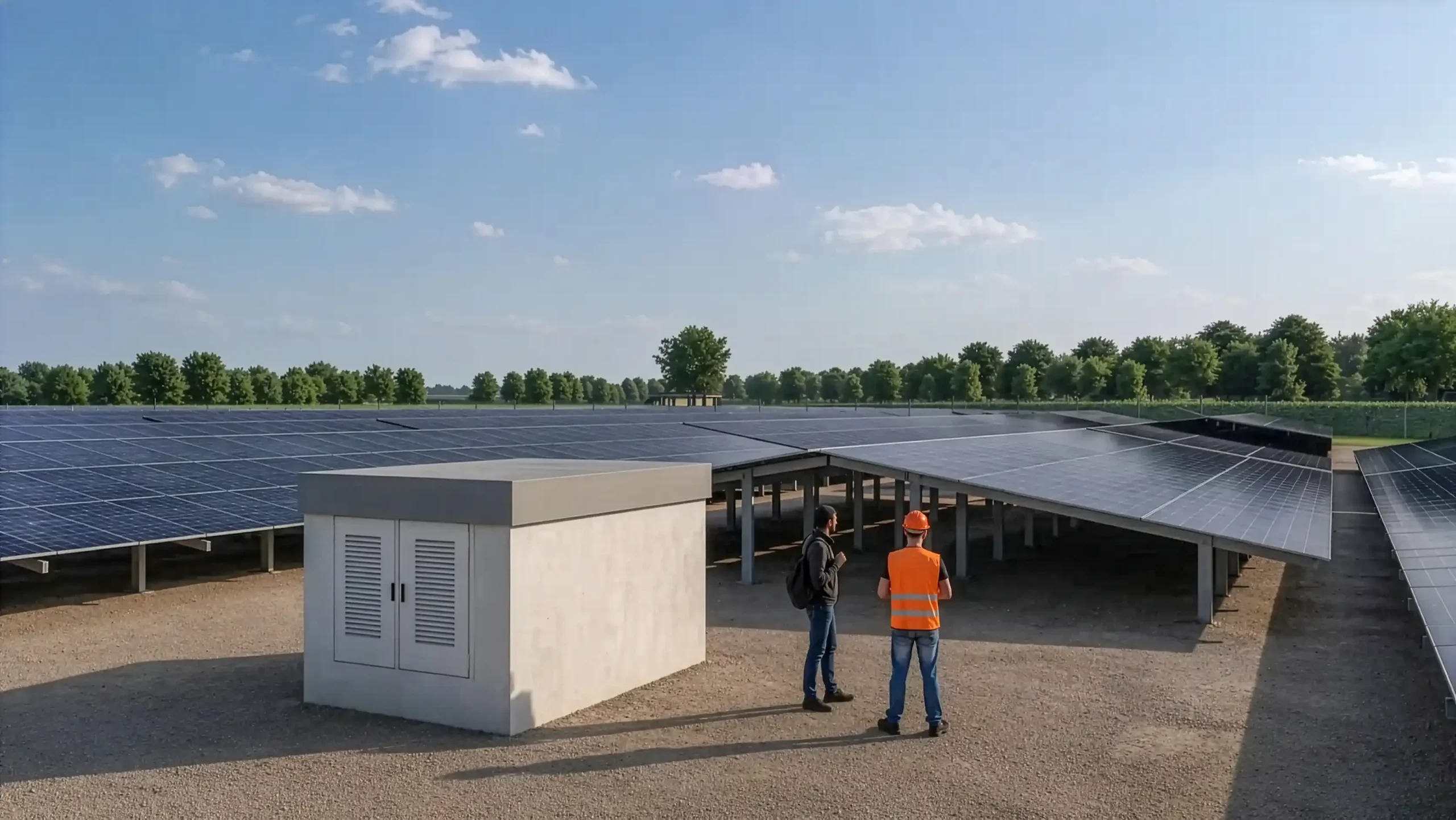 Solar park visualization  - Trafostation